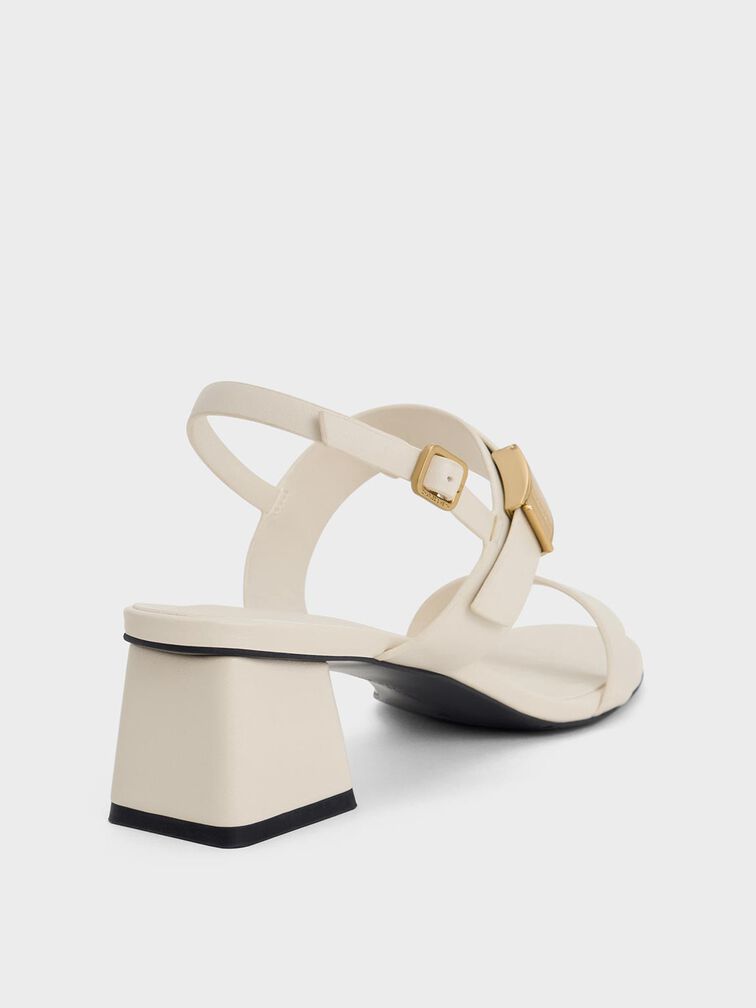 Yvette Double-Strap Heeled Sandals, Chalk, hi-res