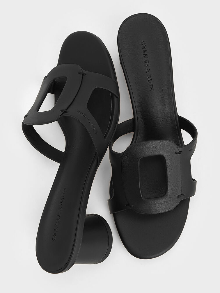 Easley Cut-Out Heeled Sandals, Black, hi-res