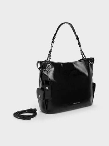 XL Lottie Side-Pocket Tote Bag, Noir, hi-res