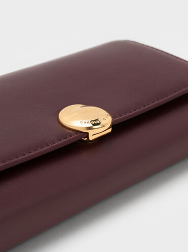 Behn Metallic-Accent Wallet-On-Chain, Wineberry Red, hi-res