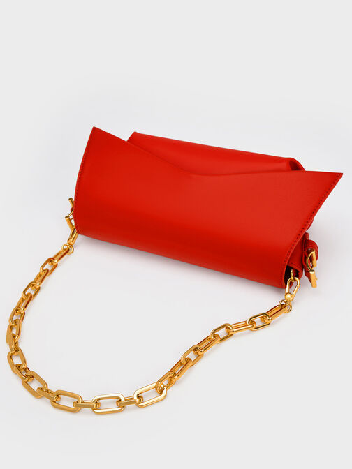 Boaz Geometric Front Flap Bag, สีแดง, hi-res