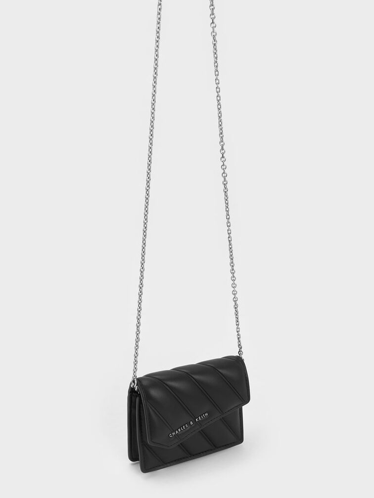 Asymmetric Flap Panelled Wallet, , hi-res