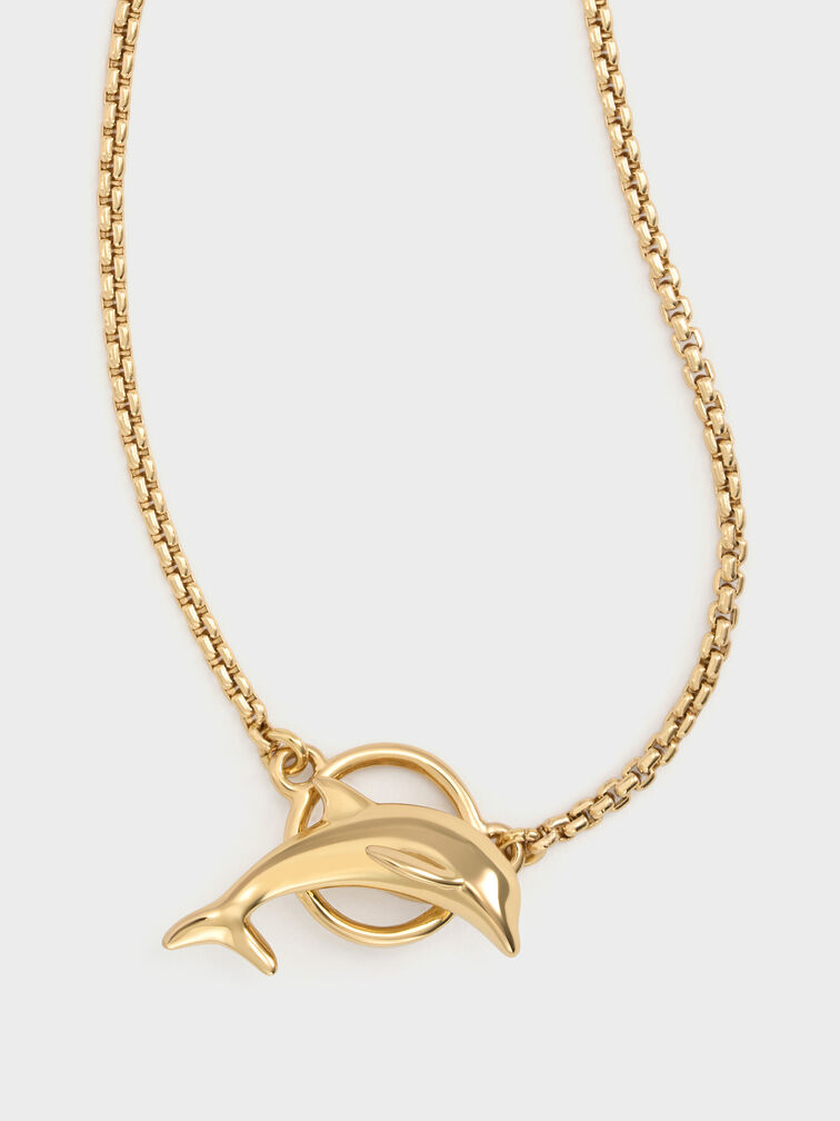 Delfina Dolphin Ball Bracelet, Gold, hi-res