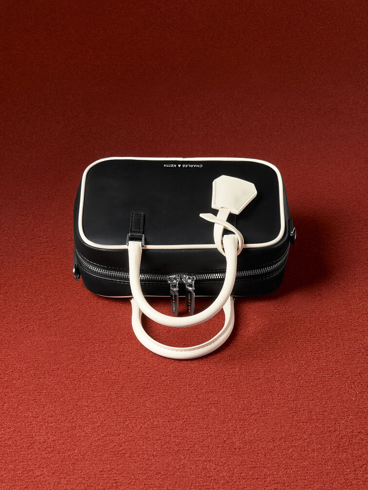 กระเป๋าทรงโบว์ลิ่งดีไซน์แบบทูโทนไซซ์มินิรุ่น Sianna, สีมัลติ, hi-res