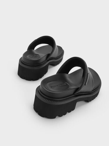 Padded Ridged-Sole Thong Sandals, , hi-res