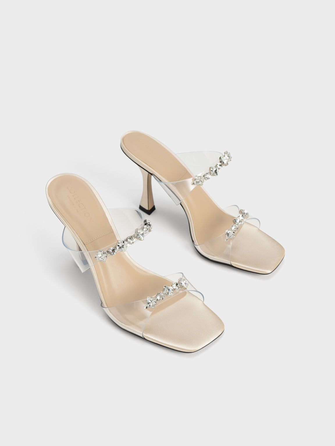 Clear shop gem sandals