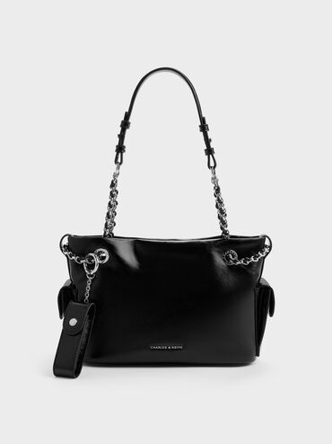 Lottie Side-Pocket Tote Bag, Noir, hi-res