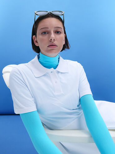 แว่นตากันแดดกรอบทรงตาแมววัสดุอะซิเตทรีไซเคิลรุ่น Maeva, สีทีล, hi-res