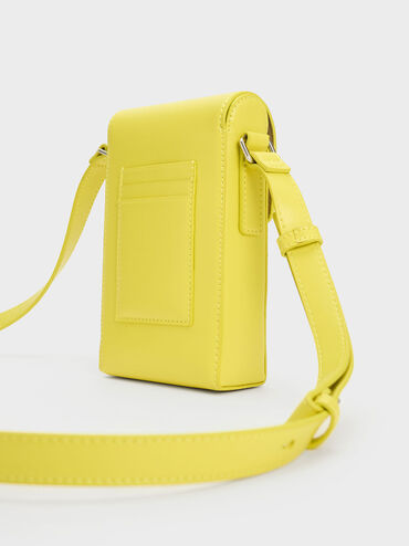 Freida Metallic Accent Elongated Pouch, Yellow, hi-res