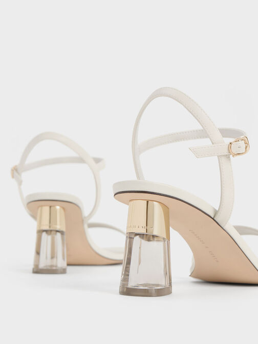Clear Trapeze Heel Sandals, , hi-res