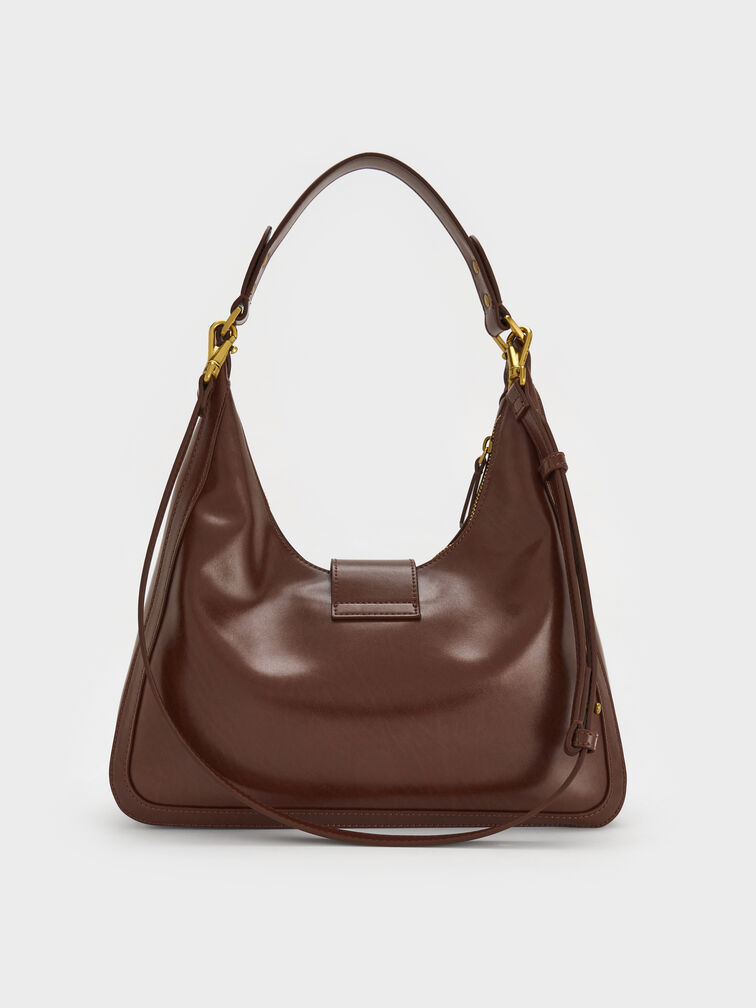 Charlot Hobo Bag, Dark Brown, hi-res