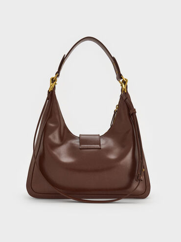 Charlot Hobo Bag, Dark Brown, hi-res