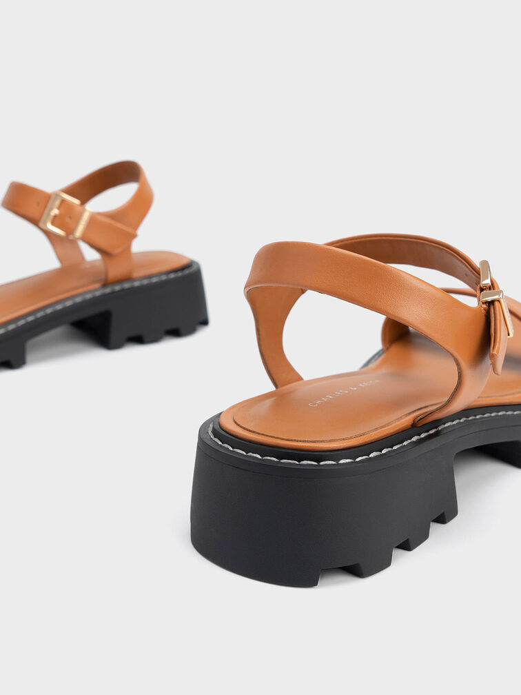 Stitch-Trim Buckled Sandals, , hi-res