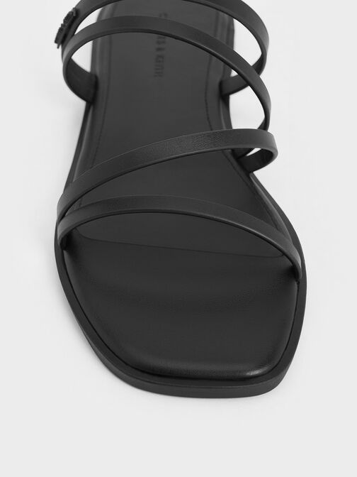 Lliana Strappy Slide Sandals, Black, hi-res