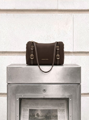 Mini Levy Nylon Shoulder Bag, Espresso Brown, hi-res