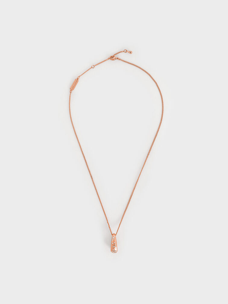 Reverie Crystal Teardrop Necklace, Rose Gold, hi-res