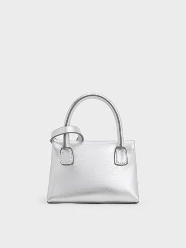 Andromeda Metallic Micro Bag Charm, Silver, hi-res