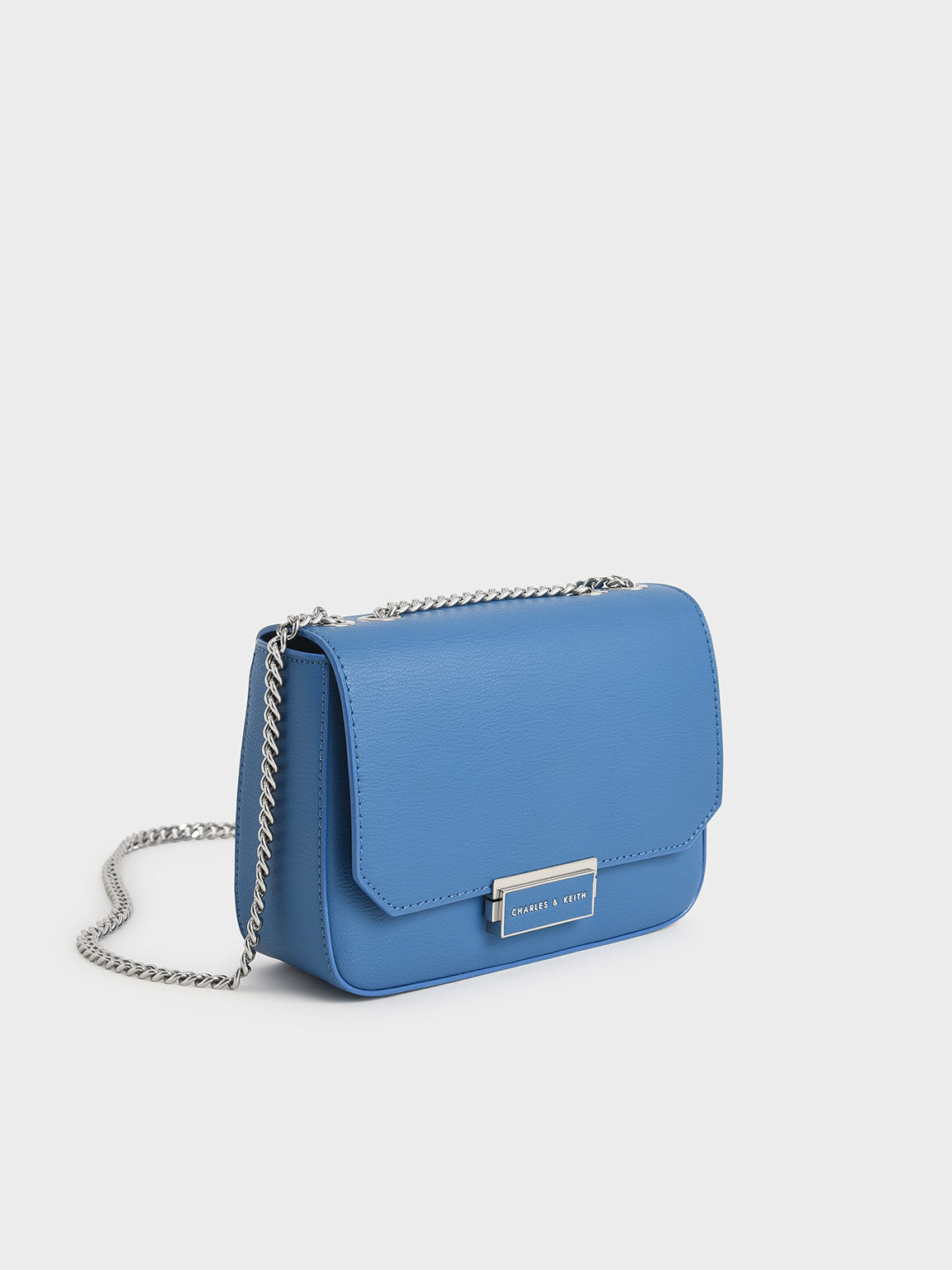 Chain Strap Shoulder Bag, Blue, hi-res