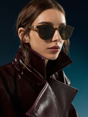 Ciara Heart-Motif Sunglasses, Chestnut Brown, hi-res