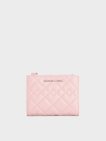 Duo Quilted Small Wallet, Cotton Candy Pink, hi-res