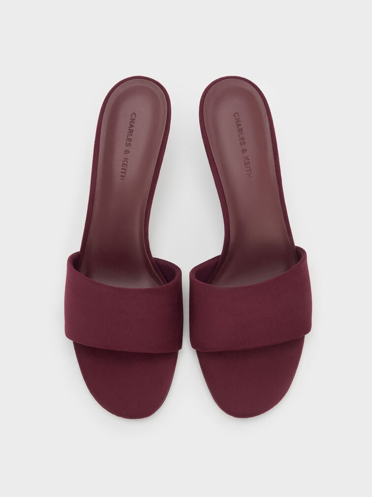 รองเท้าส้นสูงแบบเปิดส้นวัสดุหนังกลับเทียมรุ่น Ruthie, สีเบอร์กันดี, hi-res