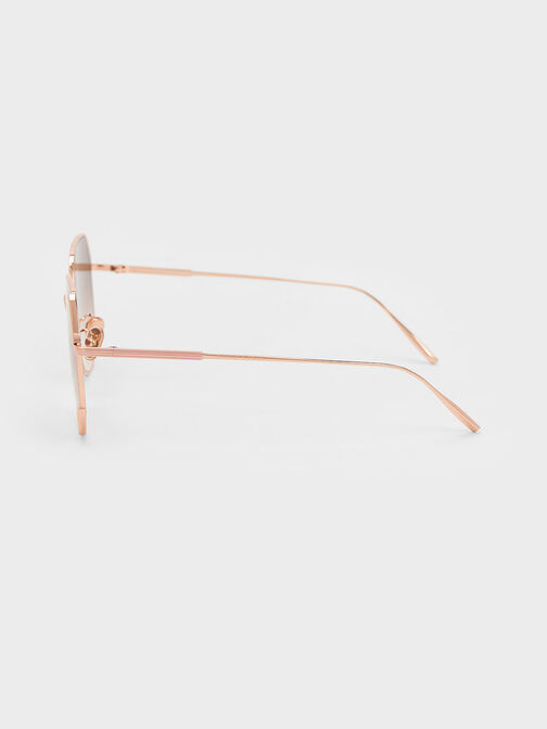 Geometric Wire-Frame Butterfly Sunglasses, , hi-res