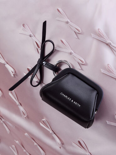 Bow Micro Bag Charm, Noir, hi-res