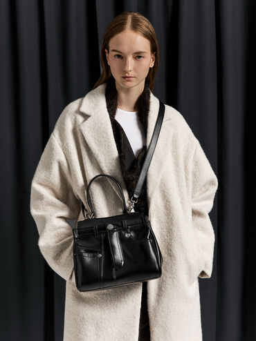 Arita Jeans Top Handle Bag, Noir, hi-res