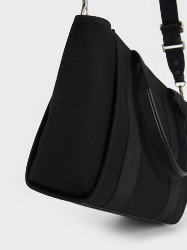 Large Kay Canvas Tote Bag, สีดำ, hi-res