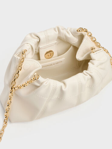 Ciara Ruched Crossbody Bag, Cream, hi-res