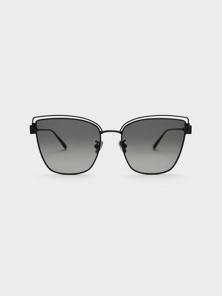 Wire-Frame Cat-Eye Sunglasses, , hi-res