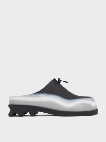 Gradient Wave Slip-On Mules, Black, hi-res