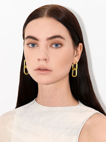 Gabine Chain-Link Drop Earrings, สีทอง, hi-res