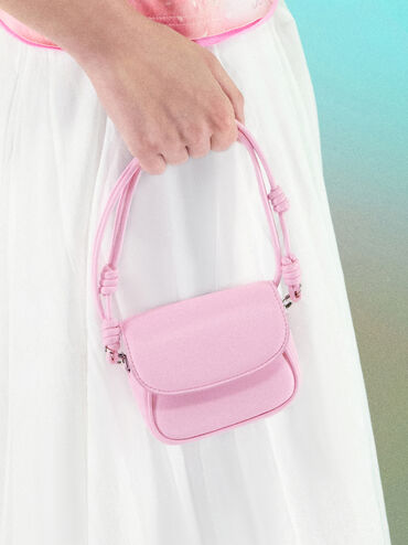 Sammie Knotted-Strap Wristlet, Bubble Gum Pink, hi-res