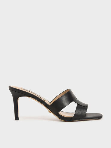 Leather Cut-Out Stiletto Mules, , hi-res
