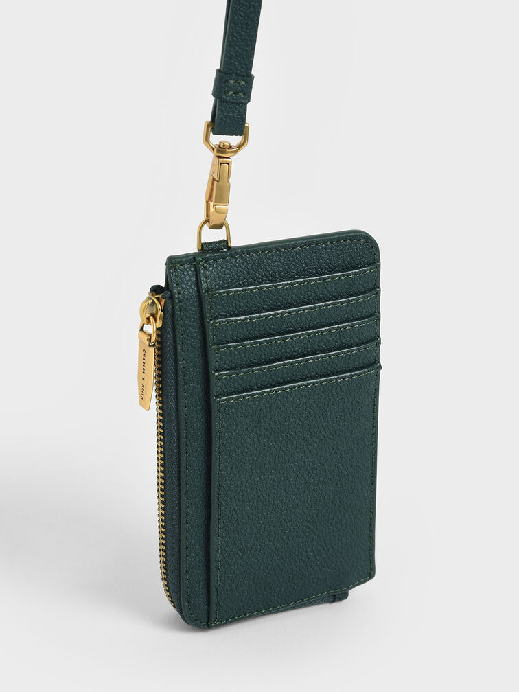 Dark Green Multi-Slot Wristlet Card Holder - CHARLES & KEITH TH
