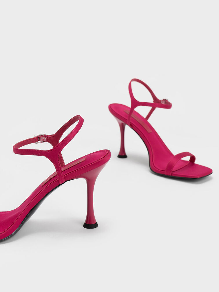Spool Heel Satin Sandals, , hi-res