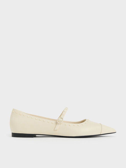 Studded Pointed-Toe Mary Jane Flats, , hi-res