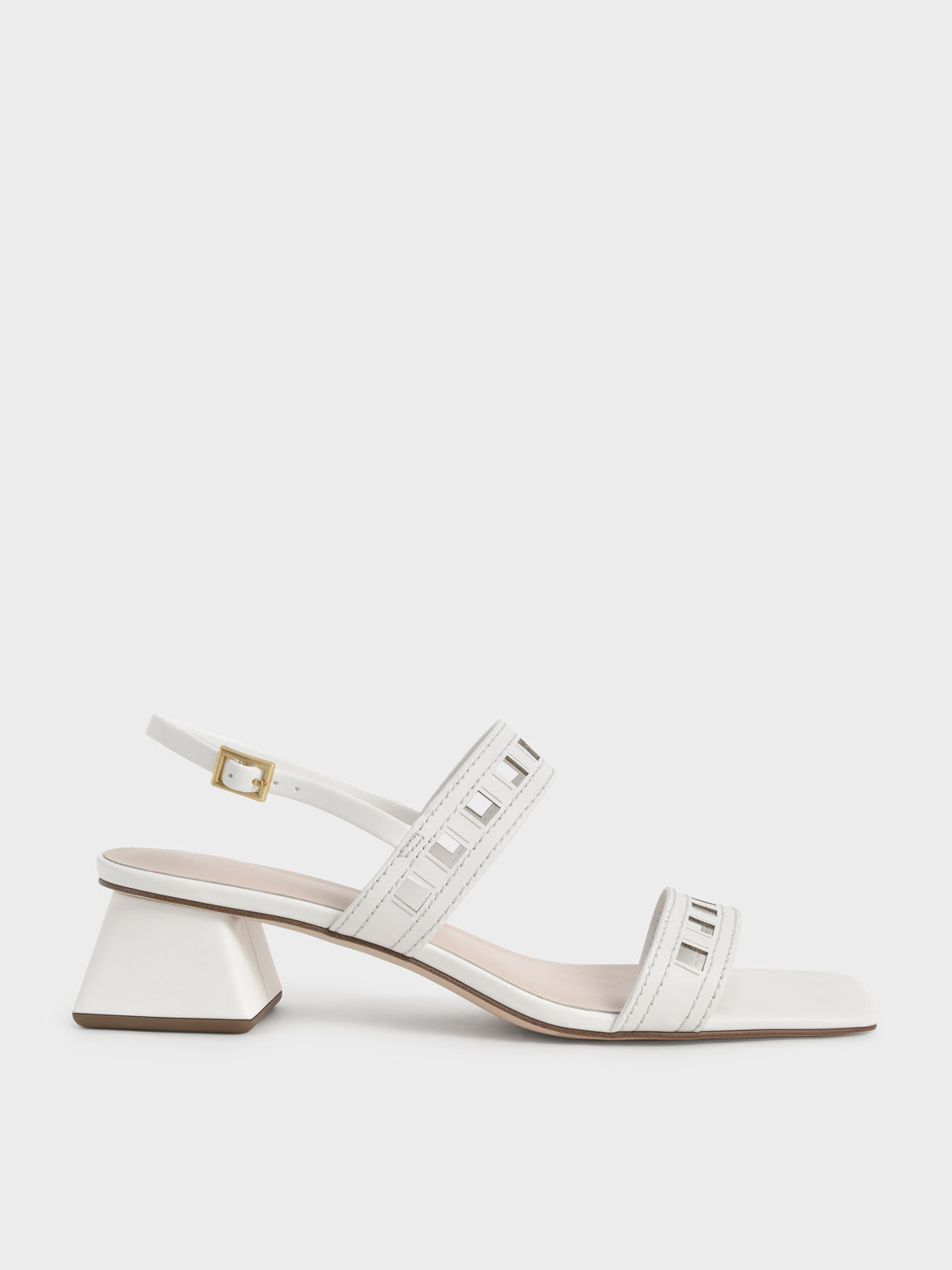 White cut out shop sandals