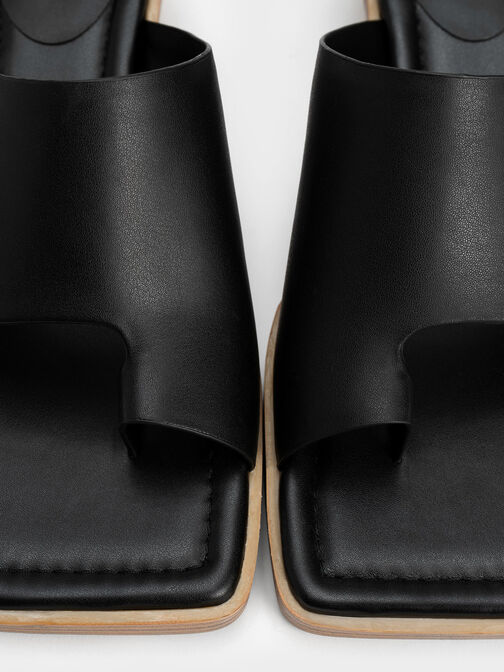 Toe Ring Stacked Heel Sandals, , hi-res