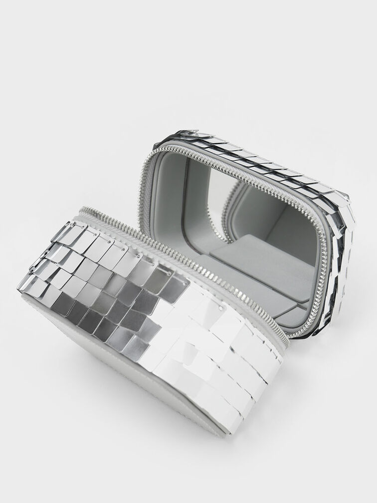 Disc-Embellished Vanity Pouch, , hi-res