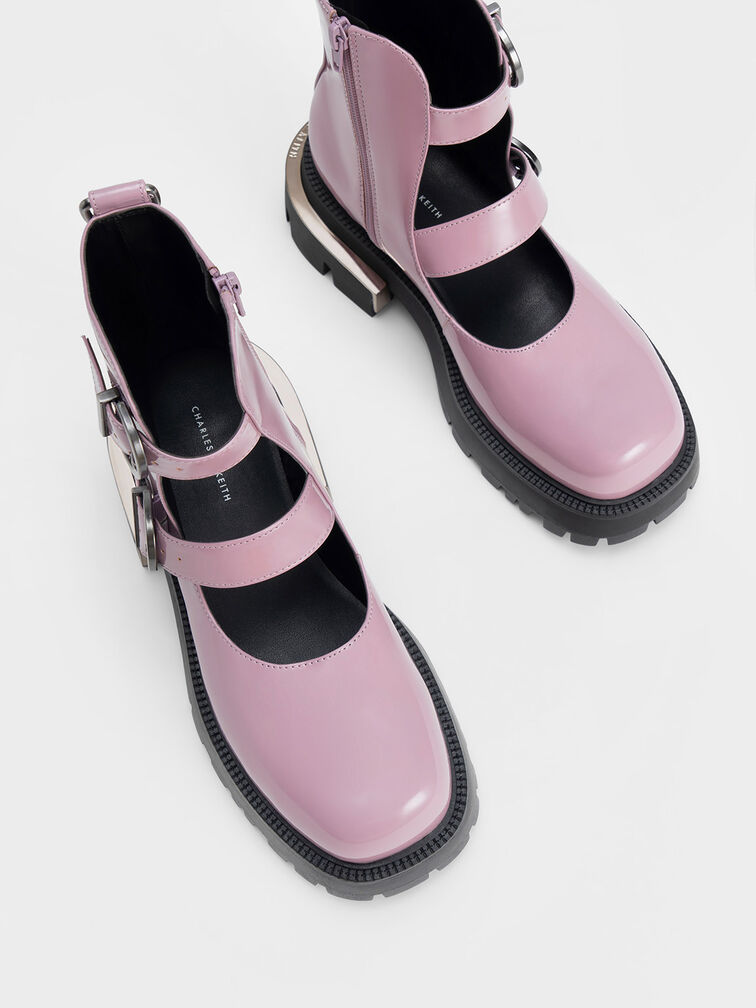Selma Patent Buckled Chunky Boots, , hi-res