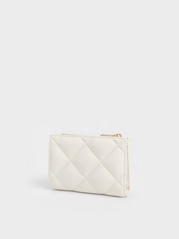กระเป๋าใส่บัตรลายควิลท์รุ่น Gemma, สีขาว, hi-res