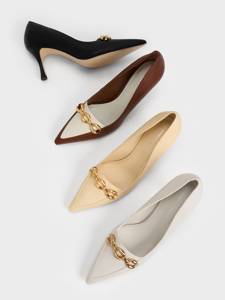 Chunky Chain Stilleto Heel Pumps, , hi-res