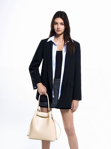 Bellamy Drawstring Hobo Bag, Beige, hi-res