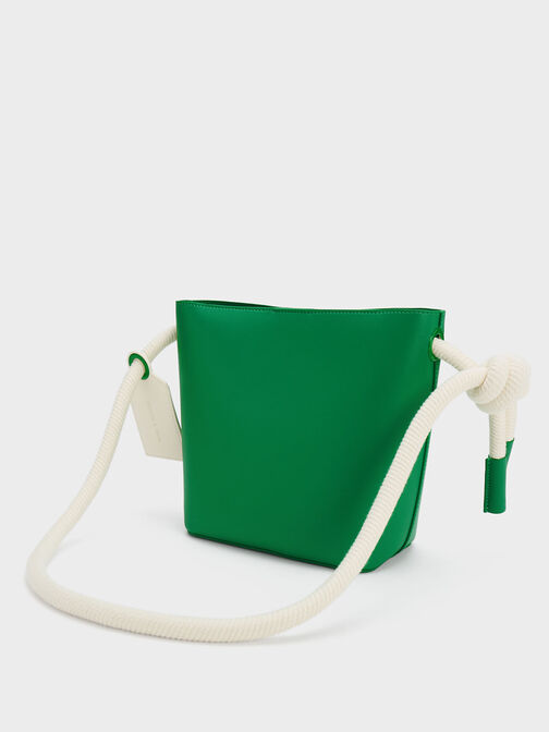 Gwiana Knotted Bucket Bag, สีเขียว, hi-res
