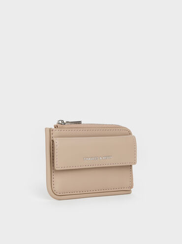 Lyla Front-Pocket Card Holder, Taupe, hi-res