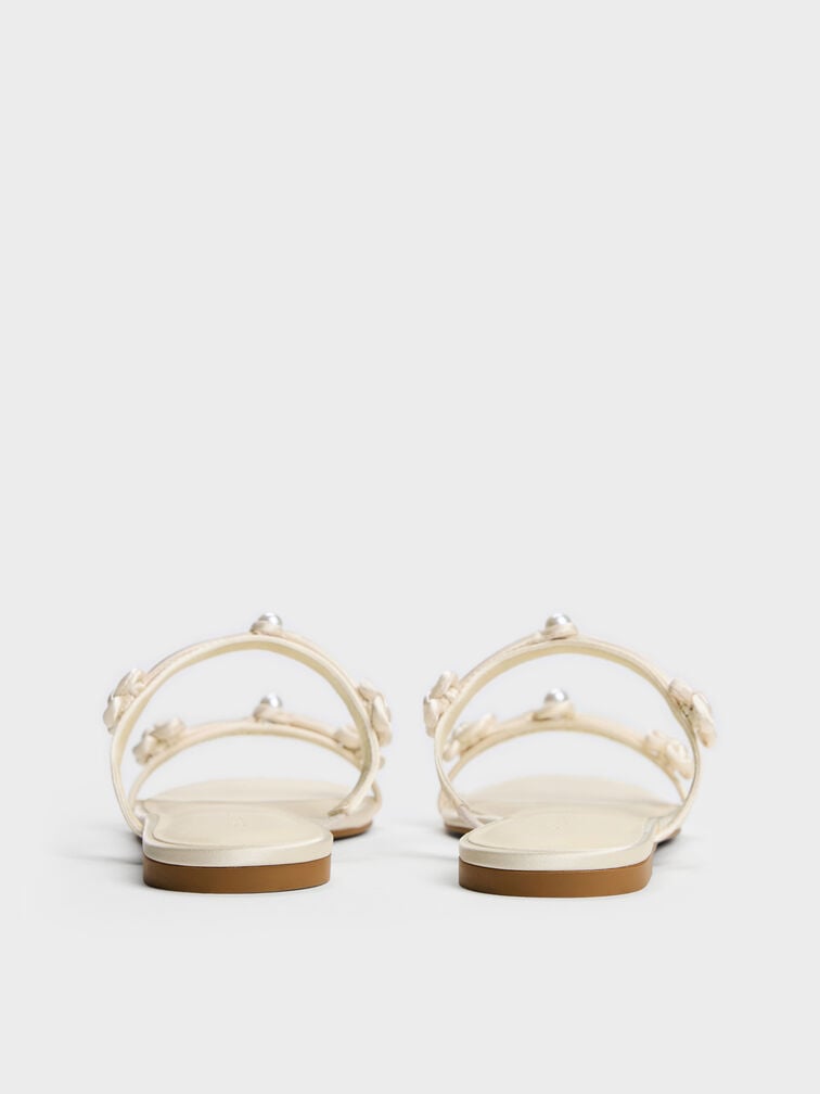 Orinda Knot-Pearl Slide Sandals, Butter, hi-res