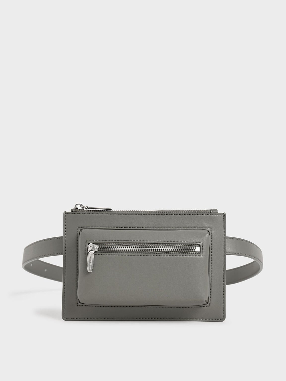 Double Zip Belt Bag, Sage Green, hi-res