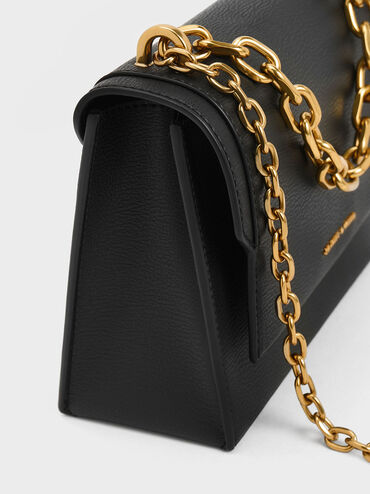 Front Flap Chain Handle Crossbody Bag, , hi-res